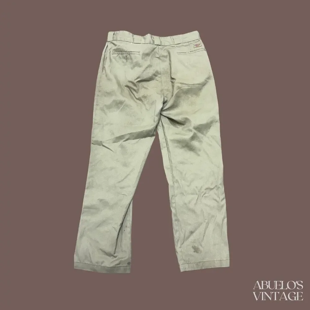 Dickies Work Pants | Khaki Distressed | Size 36x32 | Vintage